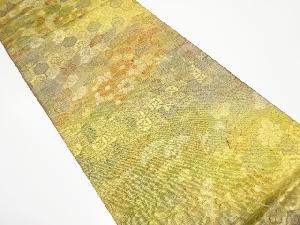 菊に古典柄織り出し　袋帯